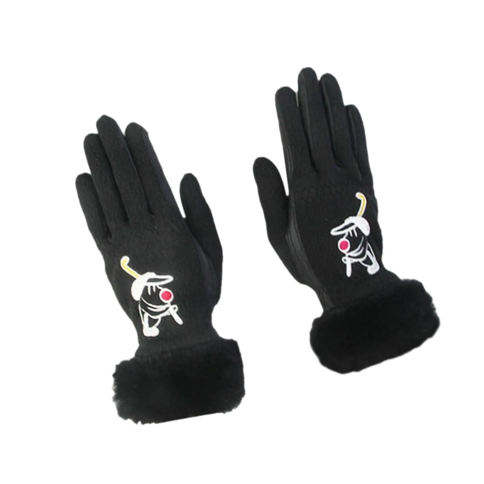 1 Pair of Golf Gloves Winter Training Gloves Mitts for Fishing Biking Hiking Black 20