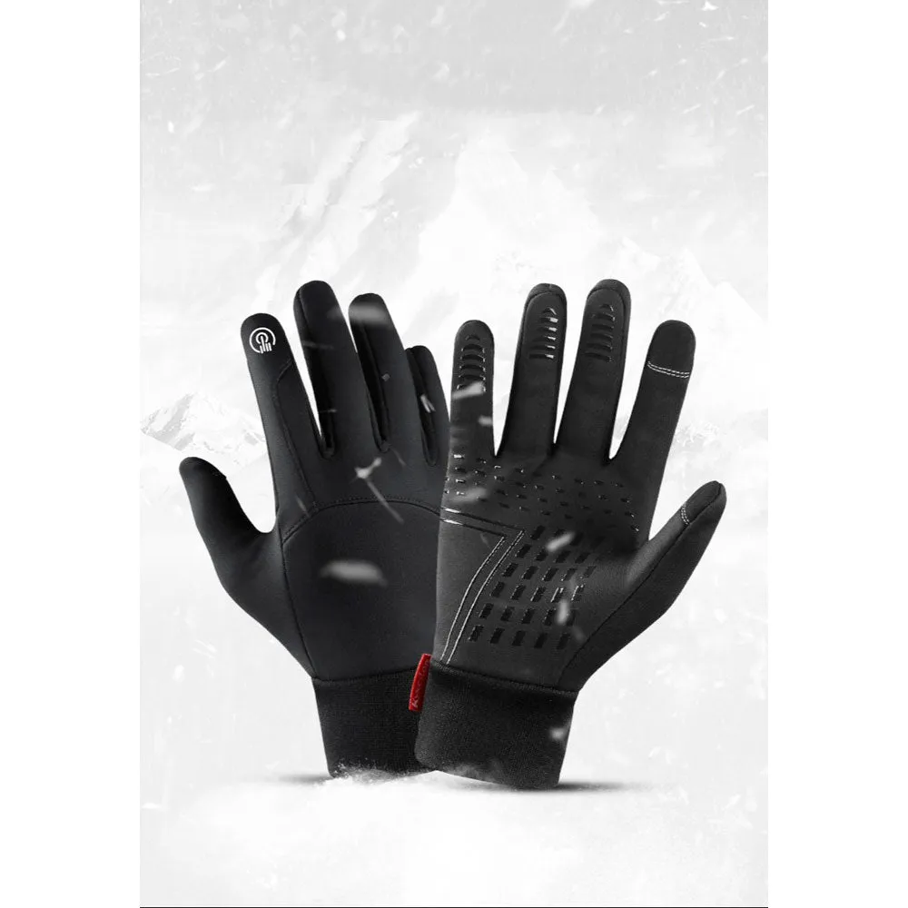 (1 pair) Size M Capacitive Outdoor Touch Gloves Weatherproof - Gray