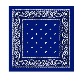 100% Western Design Cotton Paisley Bandana, Blue (Colour & Design May Vary)