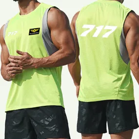 717 Flat Text Designed Sleveless Quick Dry Sports Tank Tops