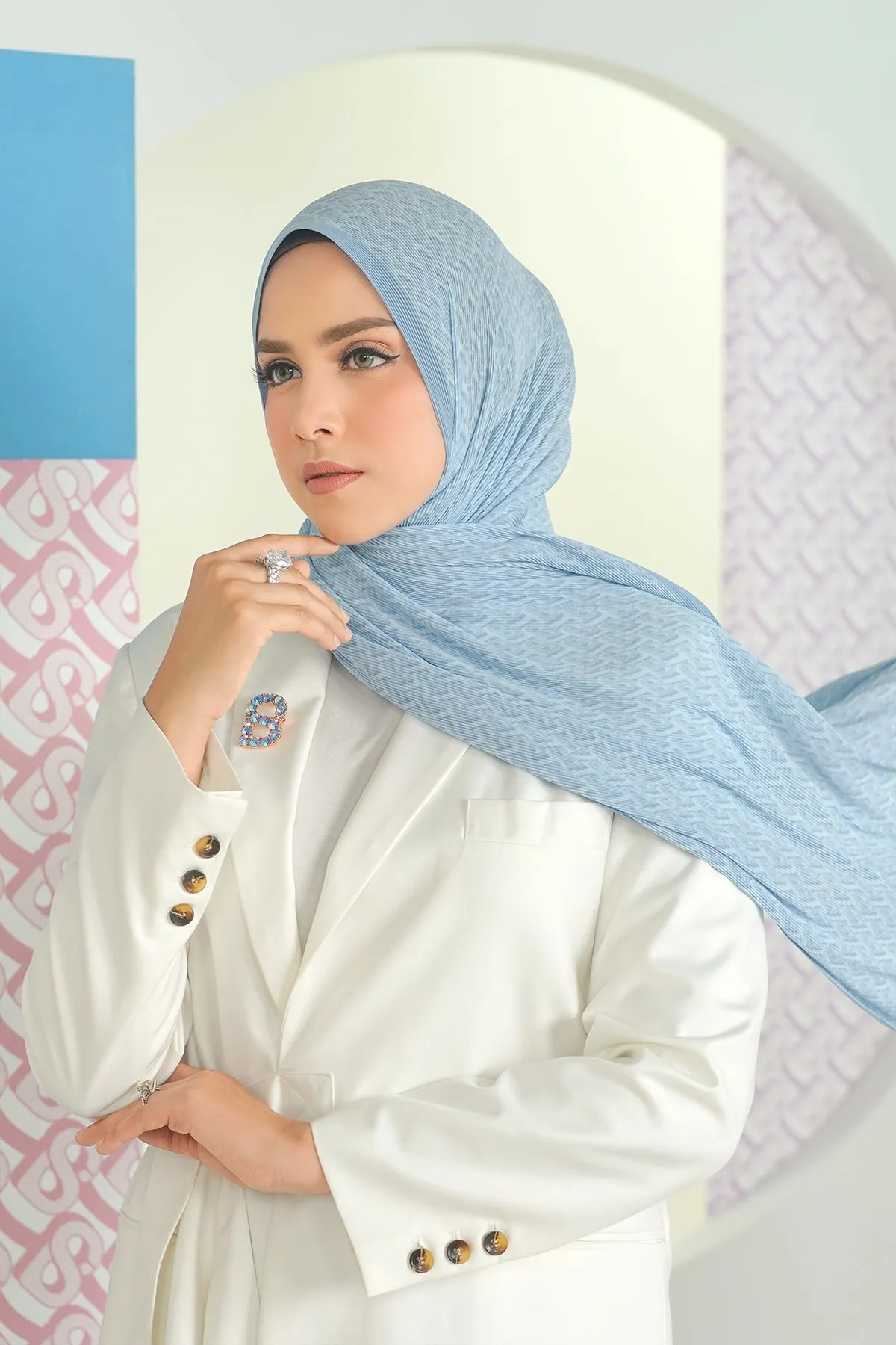 Bimu Pleated Shawl - Breeze