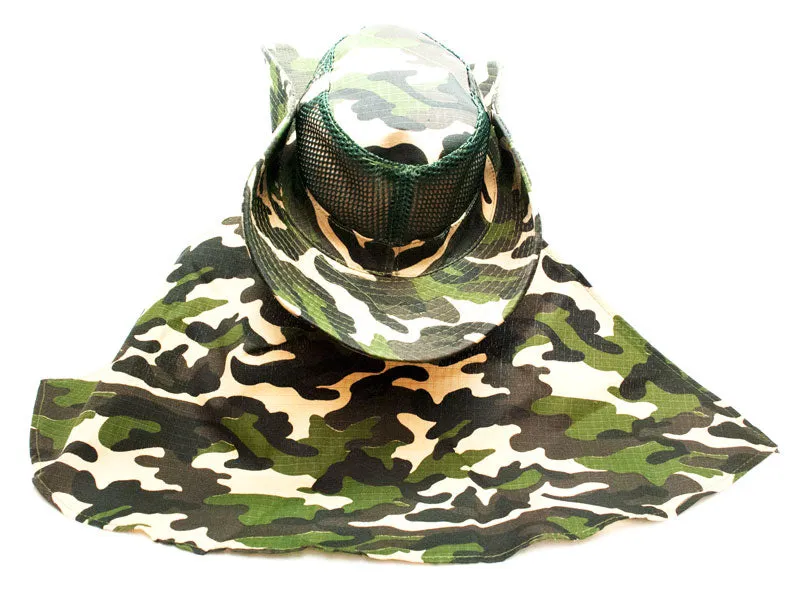 Camouflage Mesh Boonie Hats with Flap Neck Cover