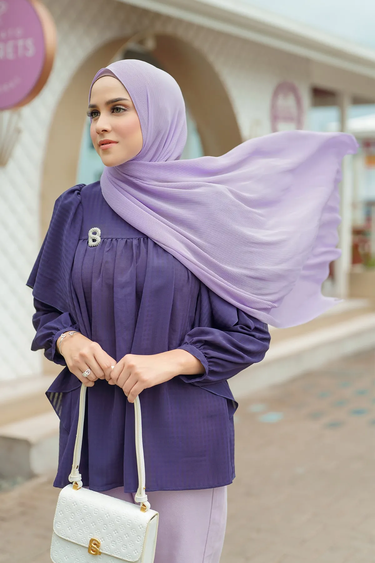 Everyday Pleated Shawl - Lavendula