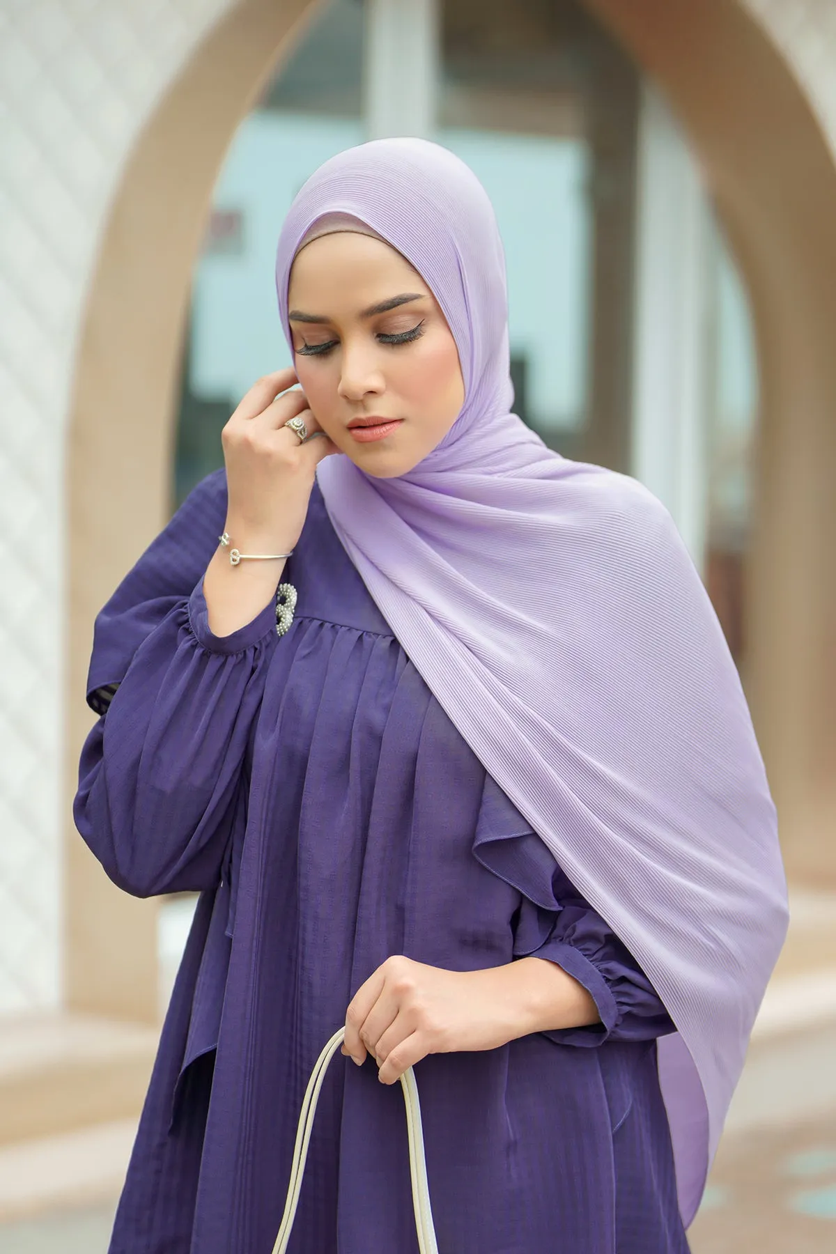 Everyday Pleated Shawl - Lavendula