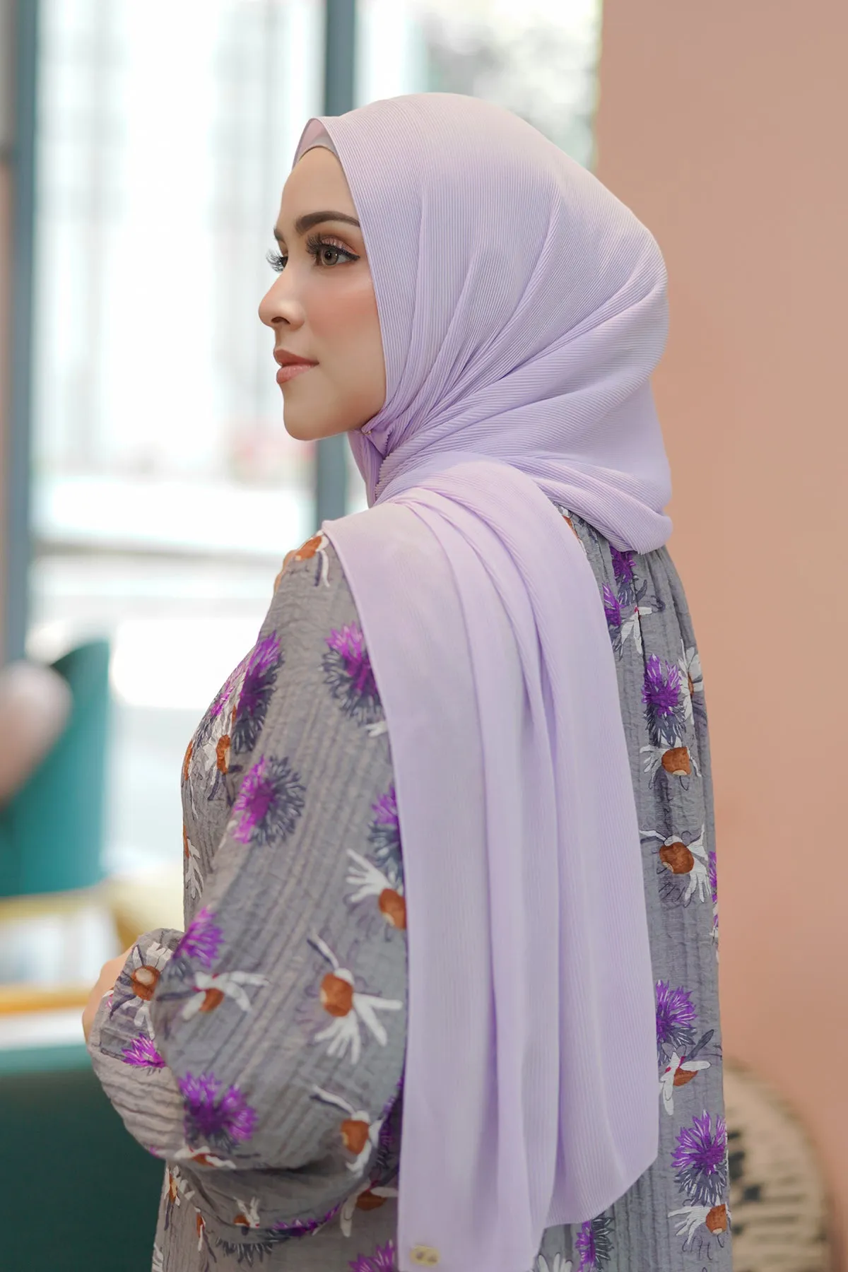 Everyday Pleated Shawl - Lilac