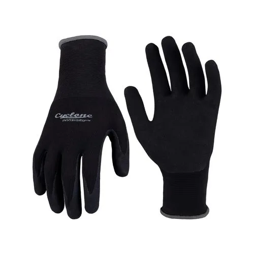 Garden Cyclone Large Black Invisigrip Gloves