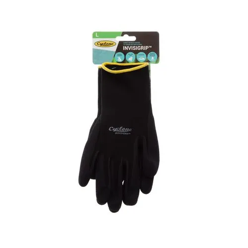 Garden Cyclone Large Black Invisigrip Gloves