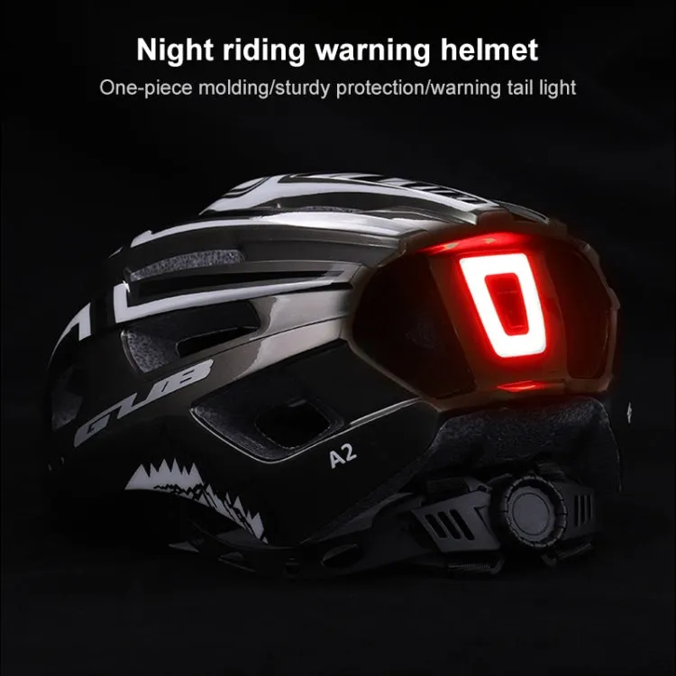 GUB A2 Unisex Bicycle Helmet With Tail Light(Grey White)