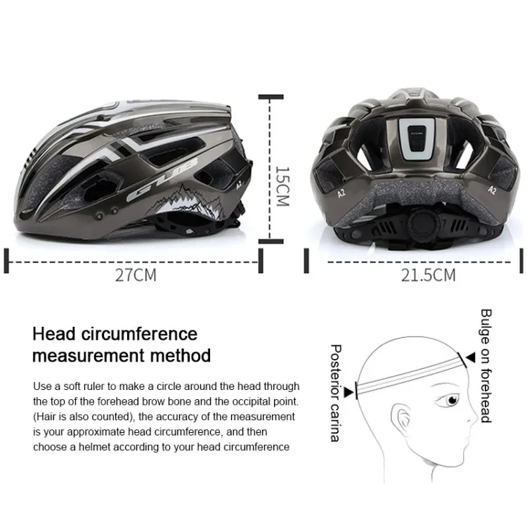 GUB A2 Unisex Bicycle Helmet With Tail Light(Grey White)