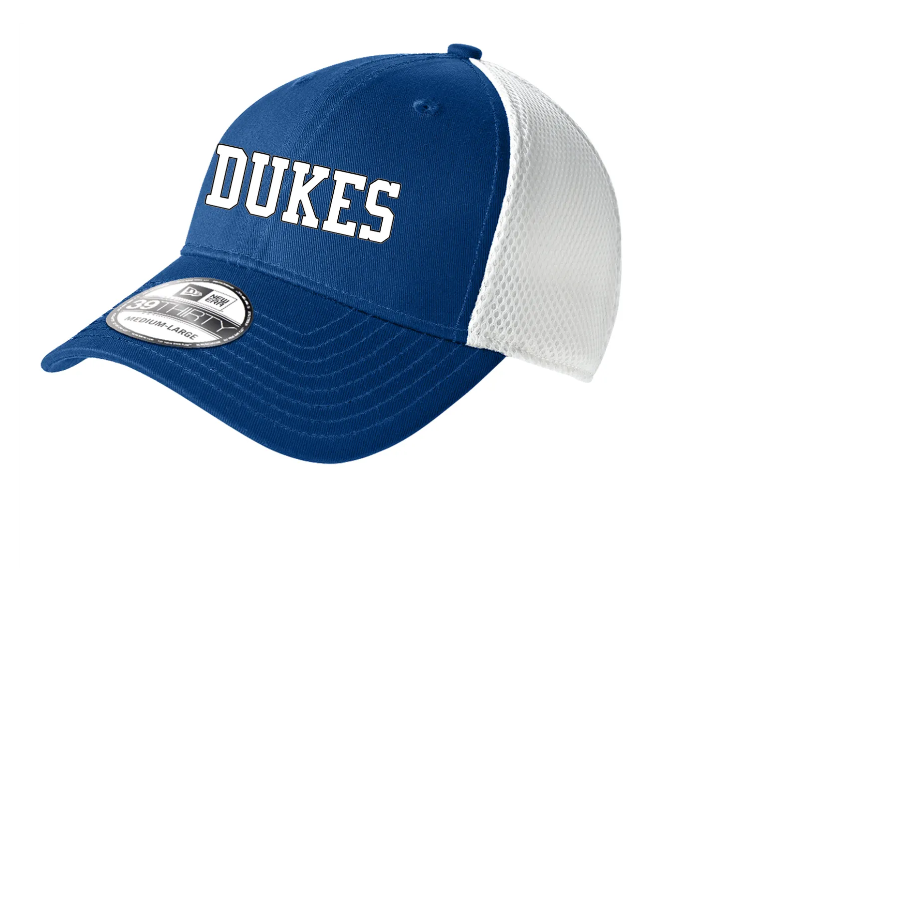 LADY DUKES MENS MESH FITTED HAT EMBROIDERED ROYAL/WHITE