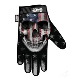 Lethal Threat USA Skull Gloves Black