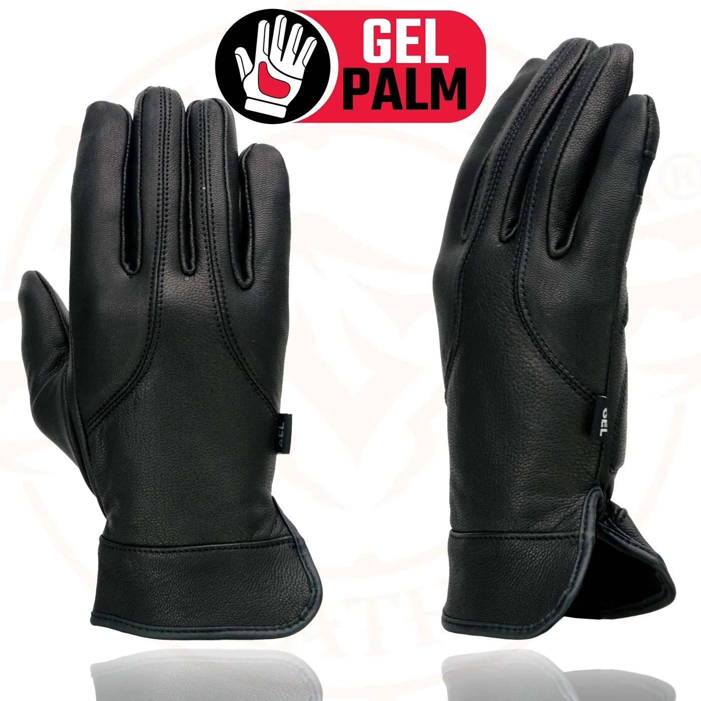 Milwaukee Leather MG7700 Women's Black Leather Gel Palm Lightweight