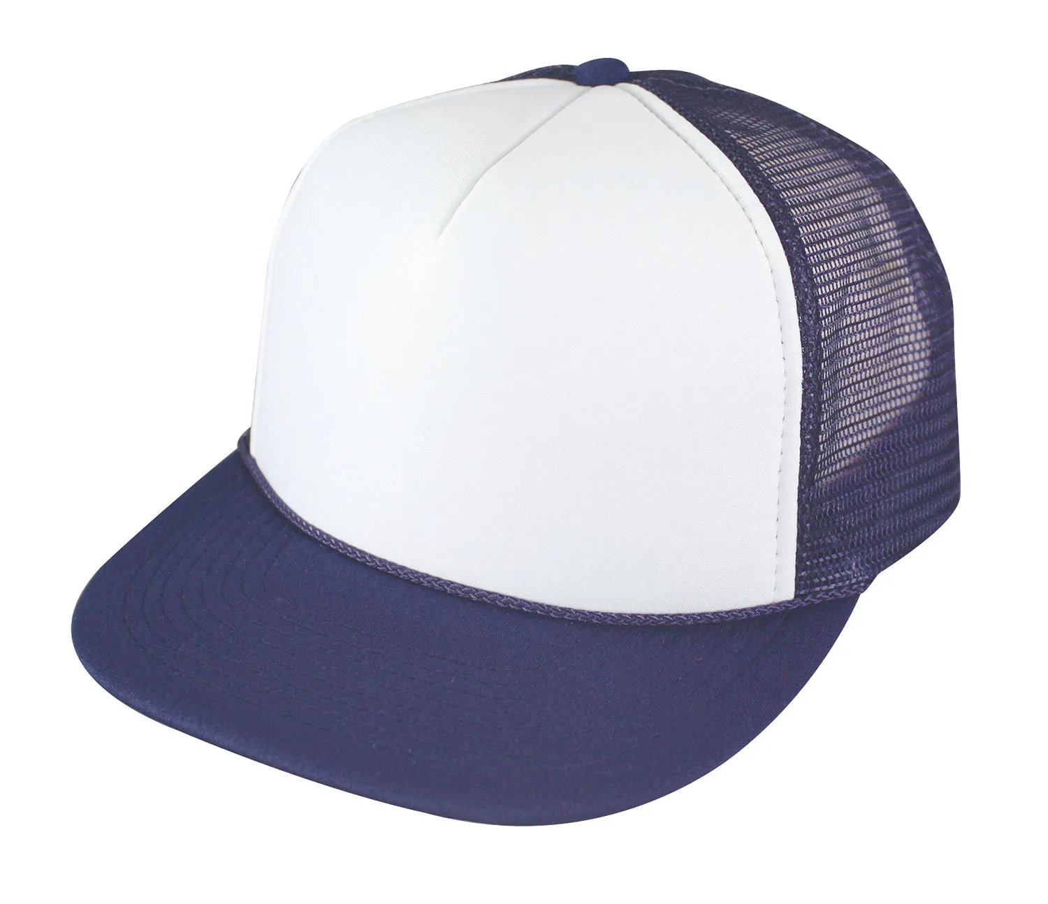 Nissun Cap 5 Panel Foam Trucker Hat, Flat Bill - 5FBC