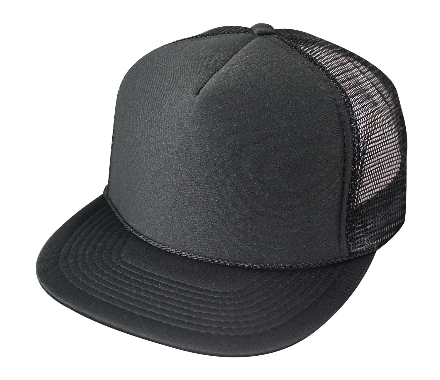 Nissun Cap 5 Panel Foam Trucker Hat, Flat Bill - 5FBC