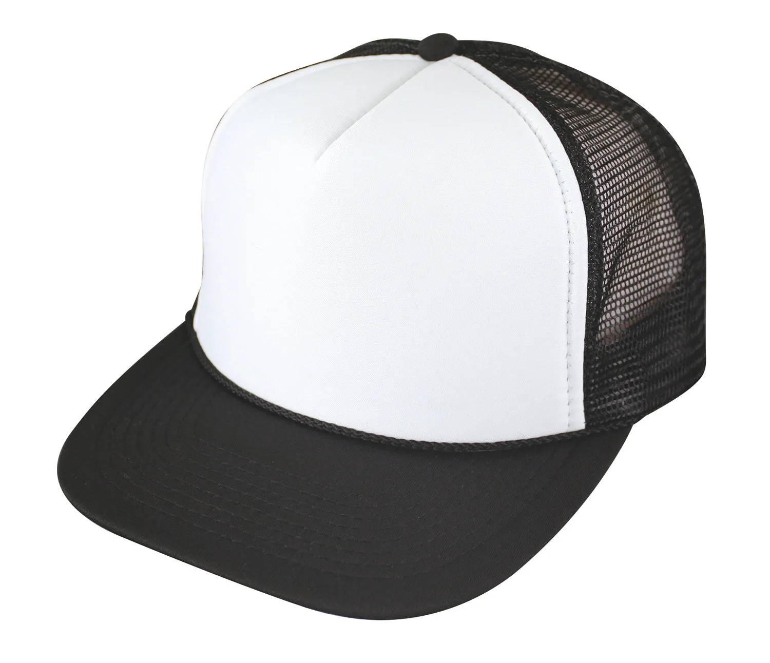 Nissun Cap 5 Panel Foam Trucker Hat, Flat Bill - 5FBC