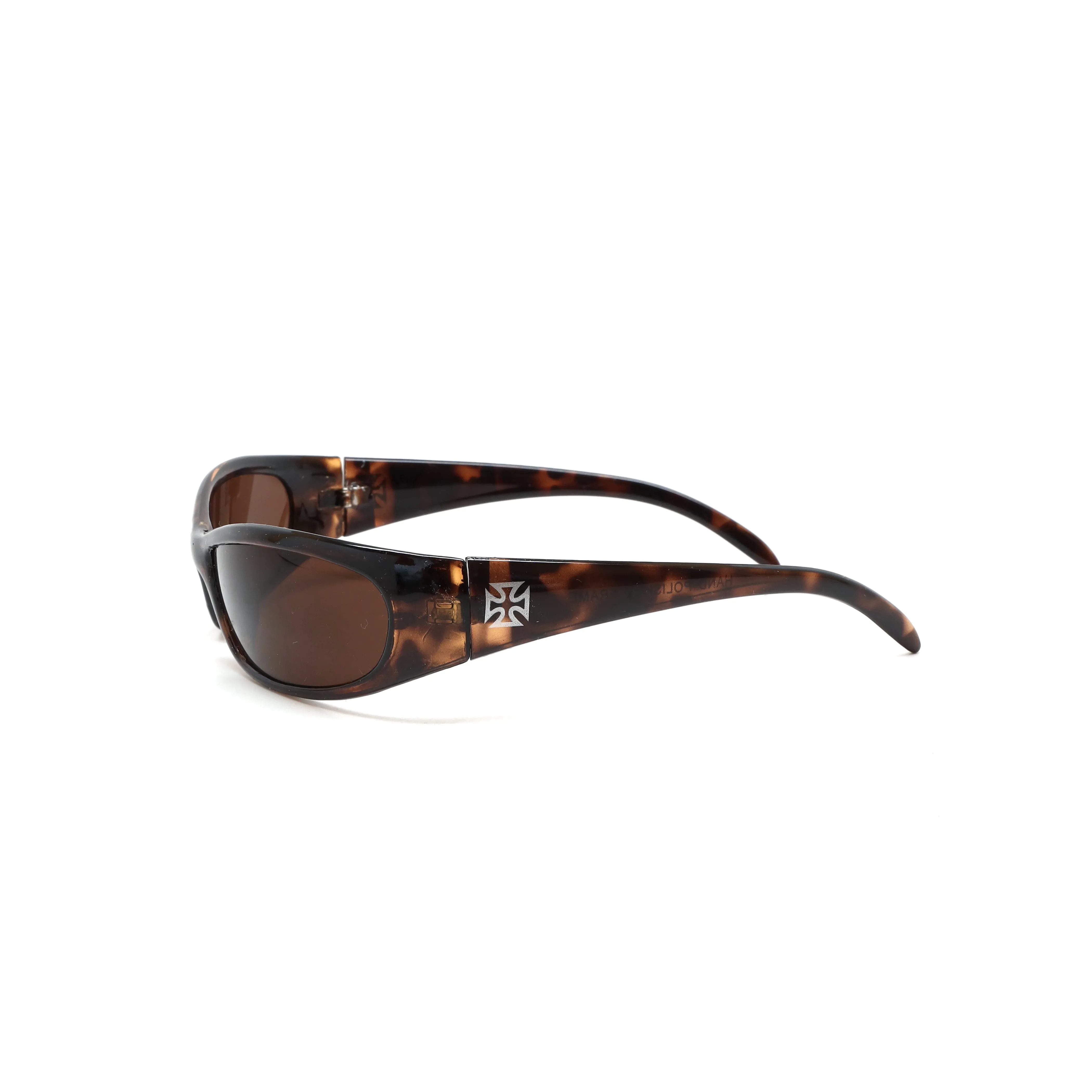 Prototype 5 Cross Design Deadstock Wraparound Visor Sunglasses - Tortoise