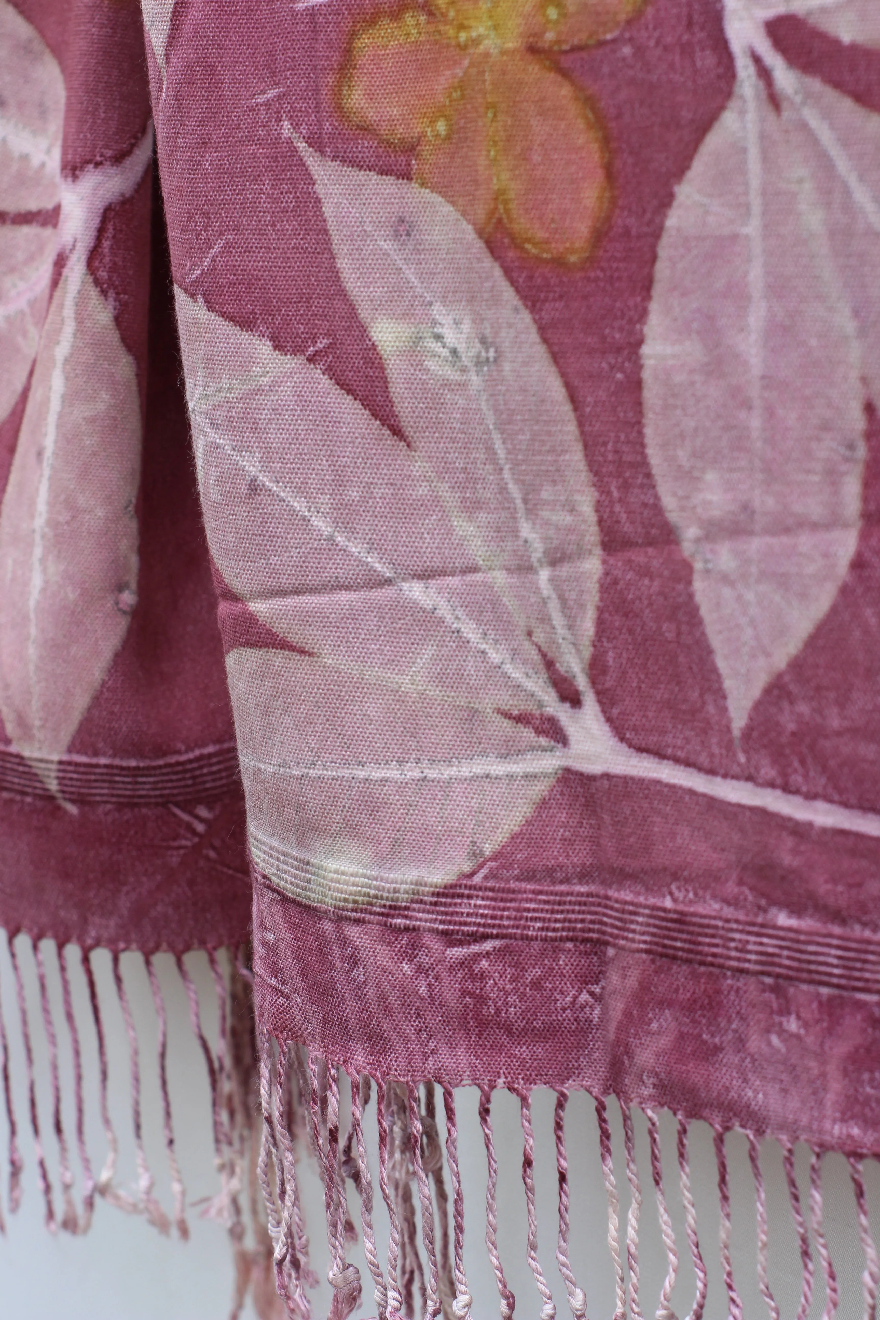 Purple Botanical Print Scarf | Indigenous Cotton | Handwoven & Naturally Dyed - 0012E-SY-HT