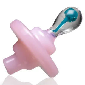 Shooters - Directional Carb Cap - Mushroom Handle - Pink w/ Aqua