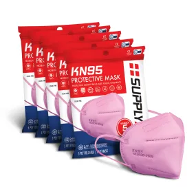 SupplyAID 25-Pack KN95 Protective Face Mask Bundle | GB2626 Standard (Pink)