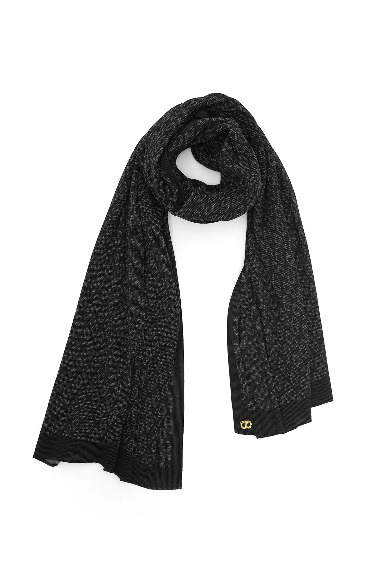 Tapis Pleated Shawl - Charcoal