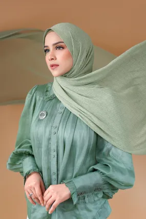 Tapis Pleated Shawl - Pistachio