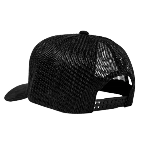 Uflex Unisex Cord Trucker Snapback - Black/Black