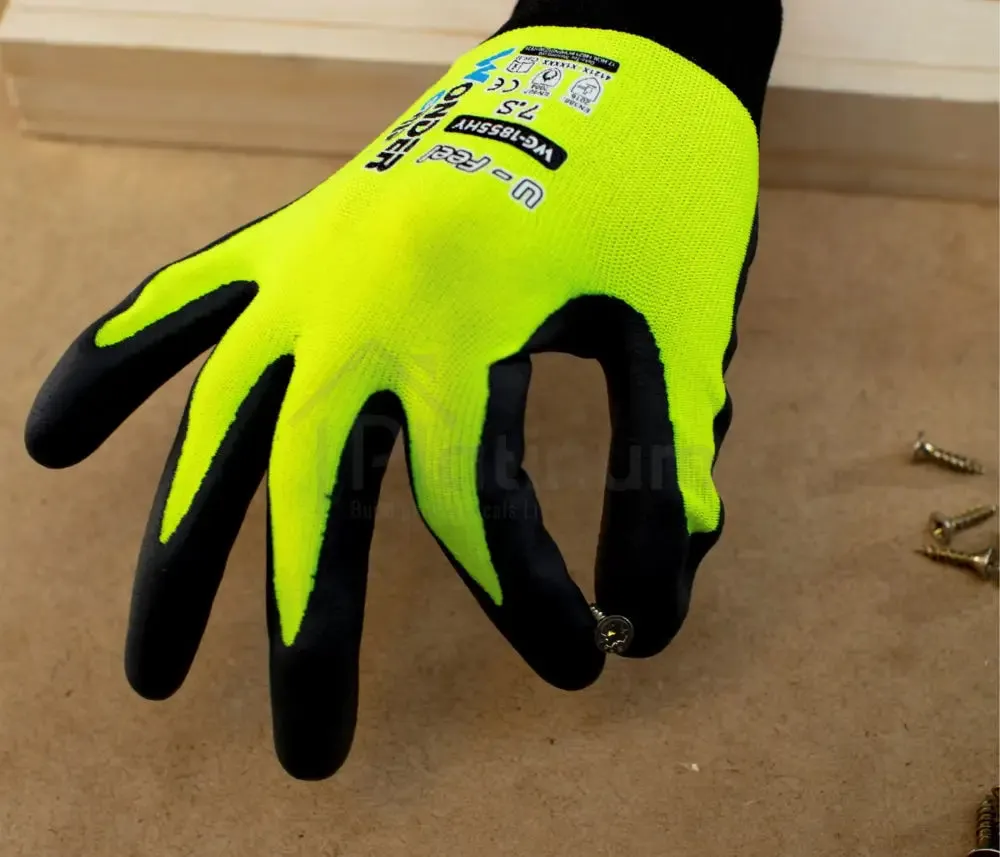 Wonder Grip WG-1855HY U-FEEL - Ultra Lightweight Gloves (Nitrile Palm)